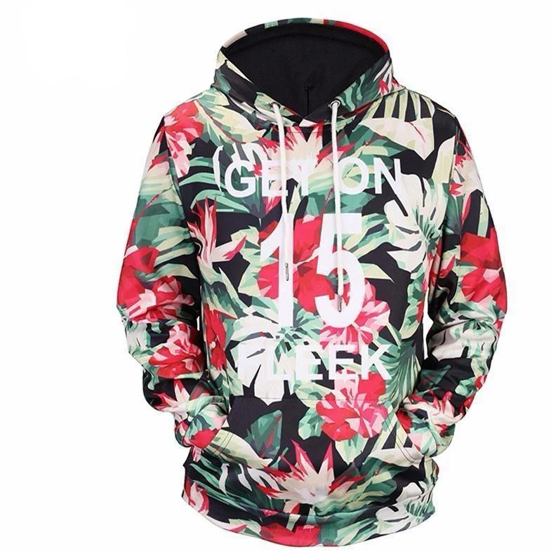 Jungle Flowers 15 Hoodie Hoodie with Hood Adjustable Protection