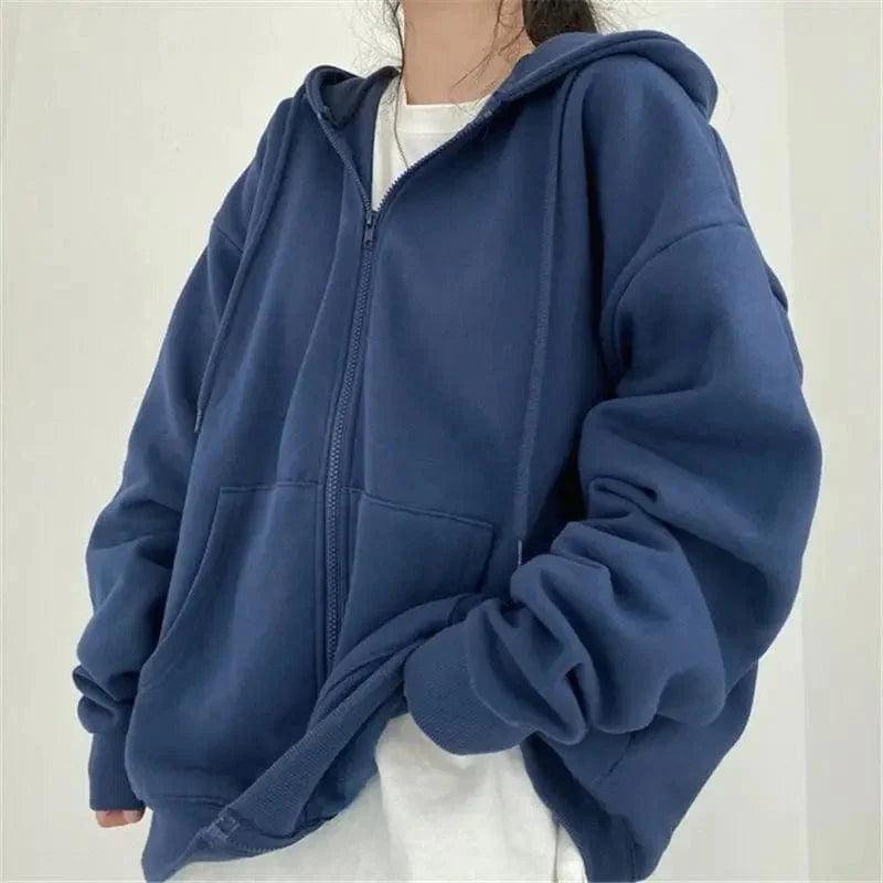 Women's Loose Mid-Length Plus Fleece Hooded Jacket Hooded Jacket Caped Jacket Shawl Collar Jacket