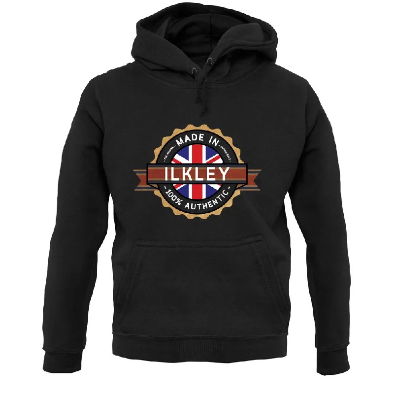 Made In Ilkley 100% Authentic Unisex Hoodie Hoodie with Hem Embroidery Detailed Premium