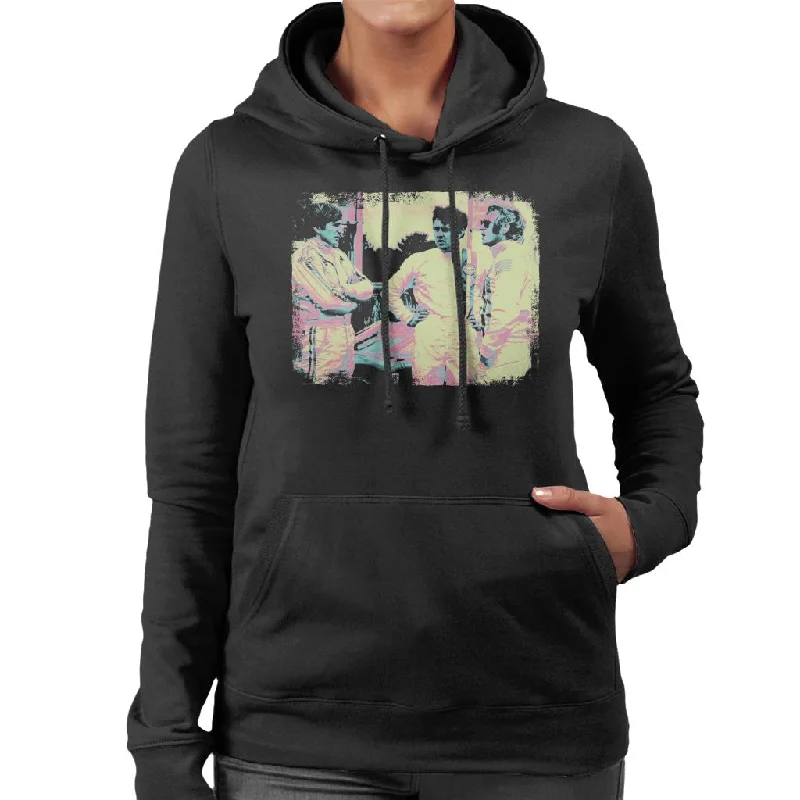 Motorsport Images Bell McQueen And Redman Women's Hooded Sweatshirt Hoodie with Hem Raw Edge Edgy Unfinished