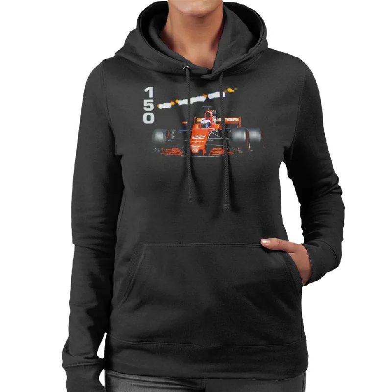 Motorsport Images Jenson Button McLaren MCL32 Monte Carlo Women's Hooded Sweatshirt Oversized Hoodie Comfort Casual