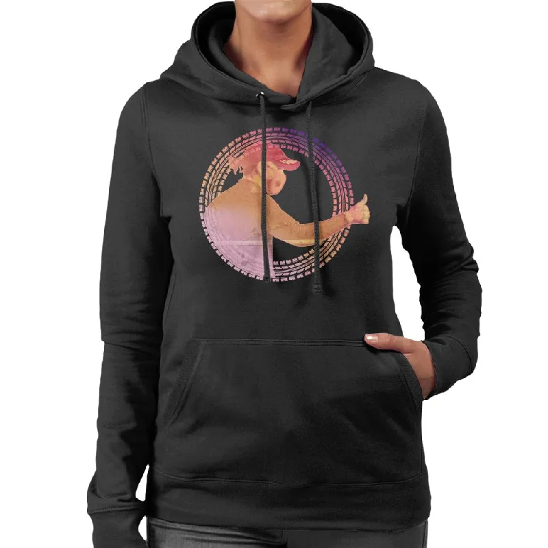 Motorsport Images Lewis Hamilton Thumbs Up Women's Hooded Sweatshirt Hoodie with Hem Raw Edge Edgy Unfinished