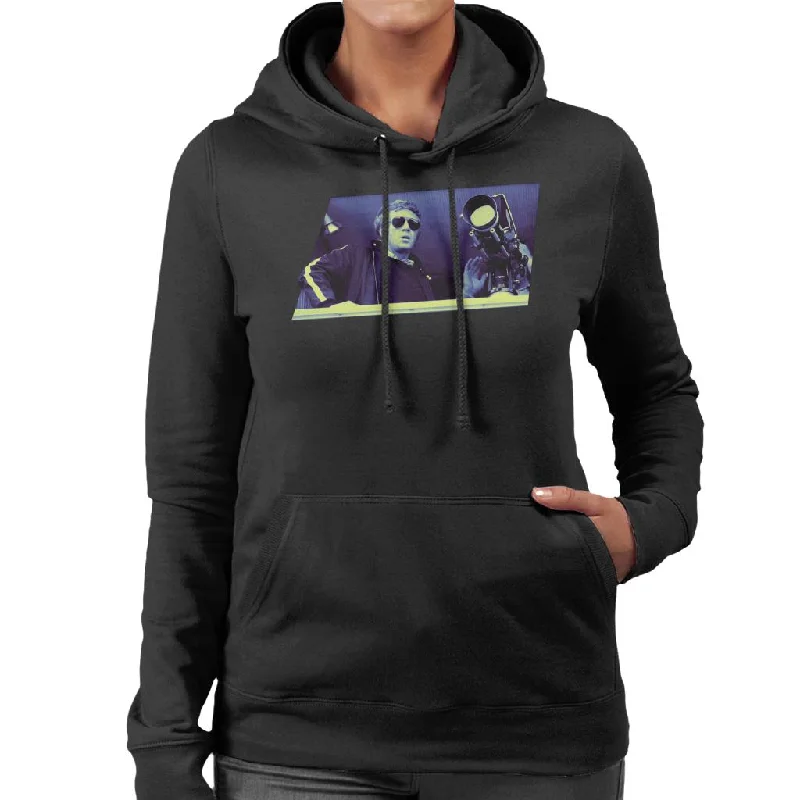 Motorsport Images Steve McQueen On Set Of Le Mans Women's Hooded Sweatshirt Hoodie with Raglan Sleeves Sporty Comfortable