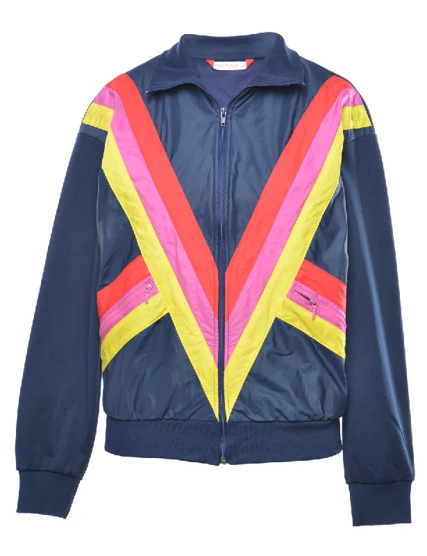 Multi-Colour Zip-Front Jacket - L Fleece Jacket Down Jacket Feather Jacket