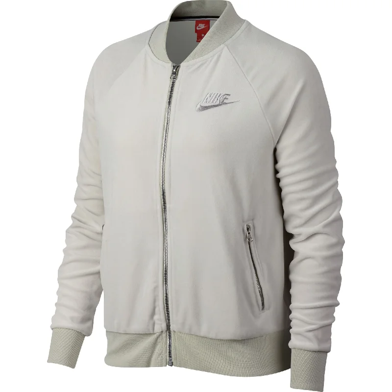 Nike Velour Full Zip Women's Jacket Oatmeal-Grey Jersey Jacket Tulle Jacket Batik Jacket