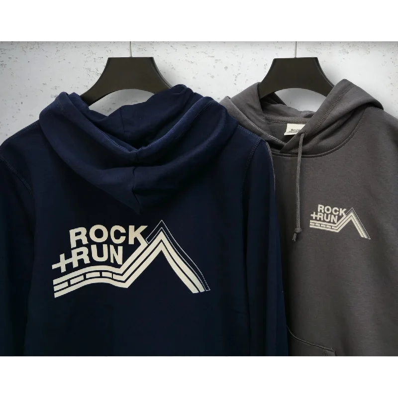 Rock+Run Retro Logo Hoodie - Unisex Hoodie with Zipper Versatile Modern