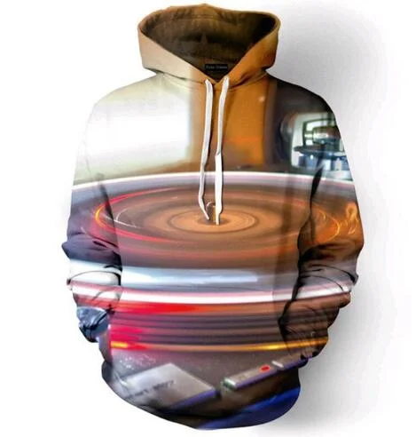 Spin DJ Hoodie Hoodie with Contrast Stitching Detailed Premium