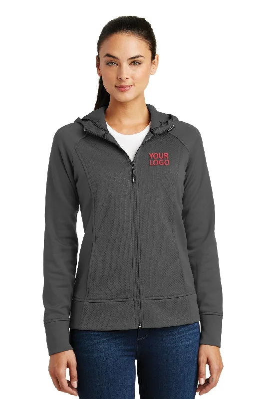 Sport-Tek Ladies Rival Tech Fleece Custom Full-Zip Hooded Jackets, Iron Grey Jersey Jacket Tulle Jacket Batik Jacket