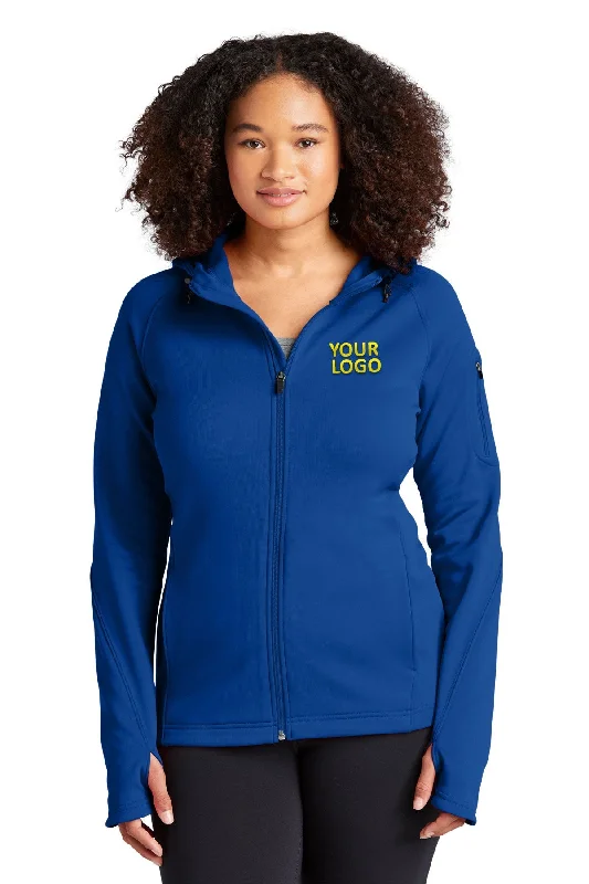 Sport-Tek Ladies Tech Fleece Branded Full-Zip Hooded Jackets, True Royal Appliqued Jacket Beaded Jacket Sequined Jacket