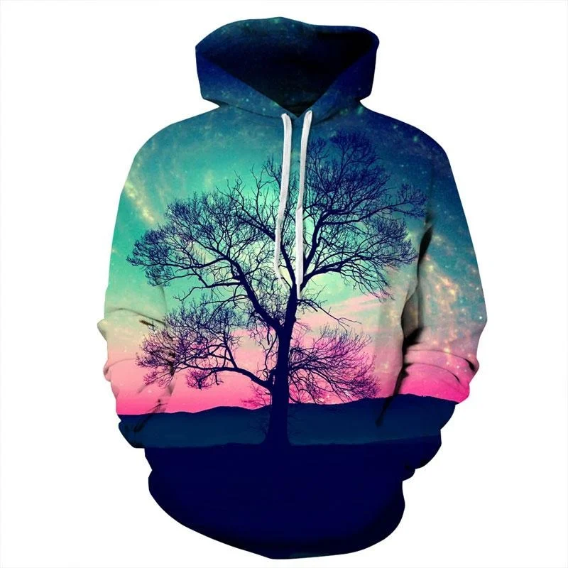 Unisex Placid Sunset Hoodie Hoodie with Thumb Holes Functional Cozy