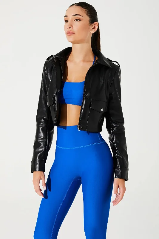 Urban Rebel Jacket - Black Zippered Jacket Buttoned Jacket Snapped Jacket