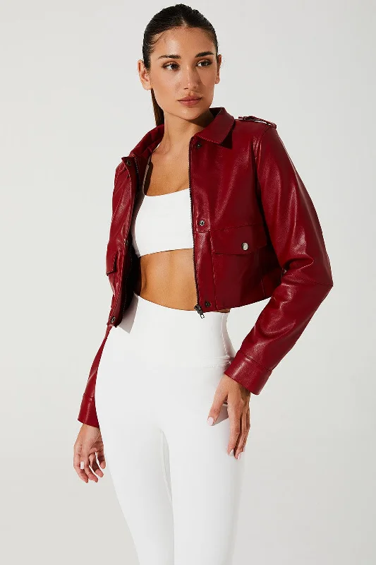 Urban Rebel Jacket - Viva Magenta One-Shoulder Jacket Off-the-Shoulder Jacket Asymmetrical Jacket