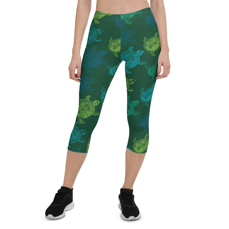 Women's CoastFlex Turtle Capri Leggings Stylish Ankle-Length Leggings