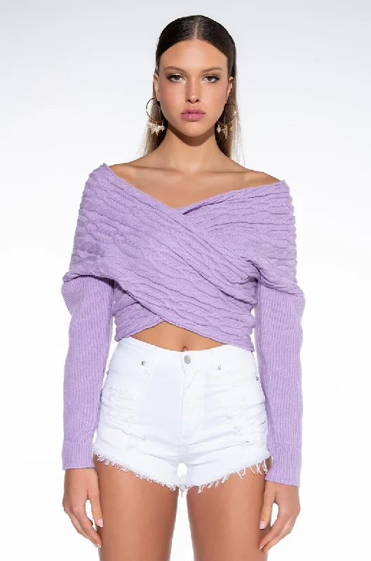 BELIEVE IT OFF THE SHOULDER KNIT SWEATER Wool Sweater Cotton Sweater Cashmere Sweater