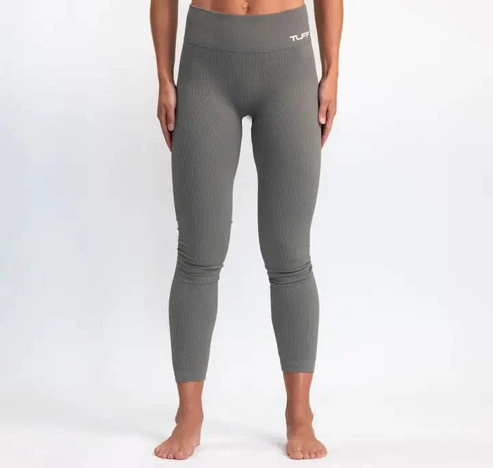 Classic Ribbed Leggings - Gray Comfortable Running Leggings