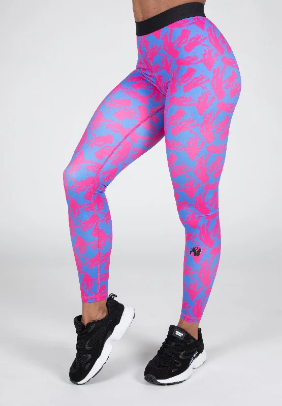 Colby Leggings - Blue/Pink Fashionable Seamless Leggings