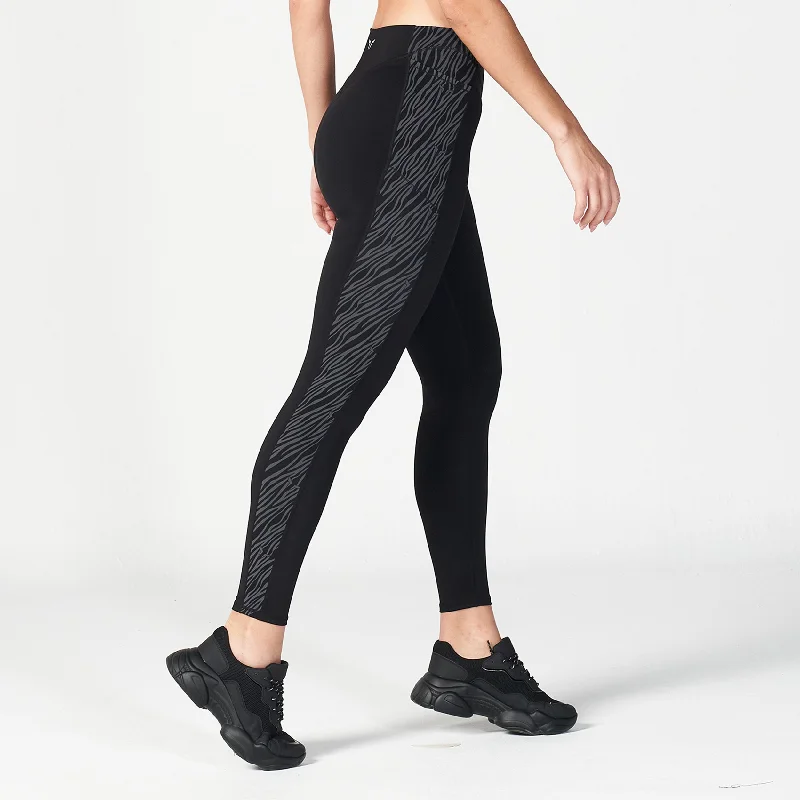 Core Wild Panel Leggings - Black Comfortable Lounge Leggings