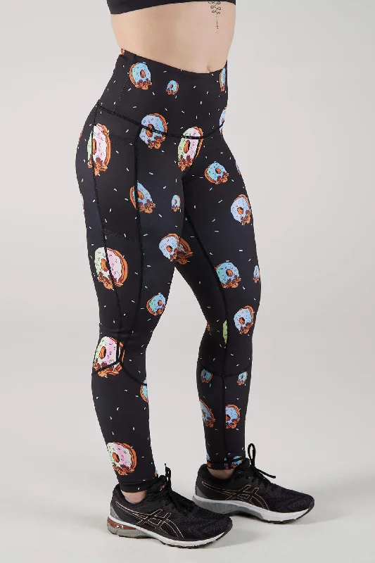 Donut Abduction Leggings Stylish Side-Stripe Leggings