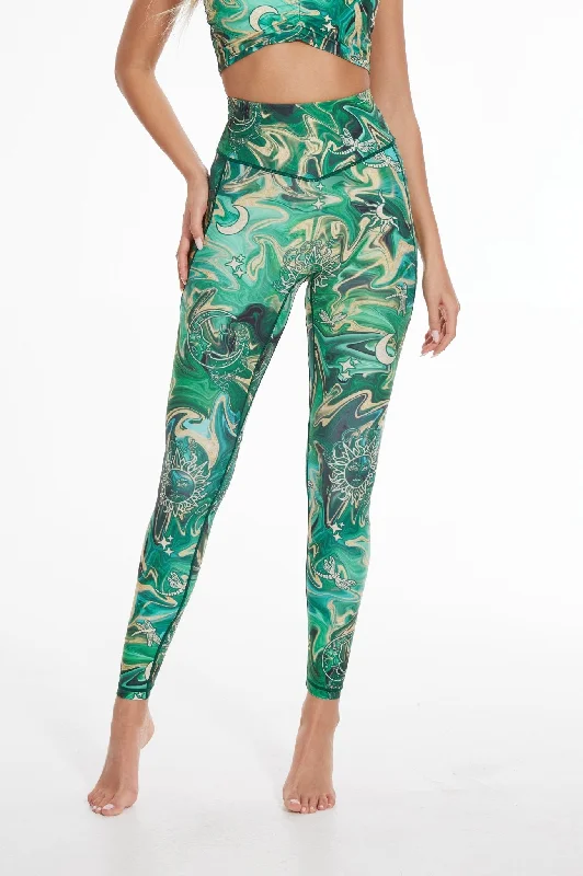 Emerald Vitality High-Waisted Pocket Leggings with Pockets Trendy Seamless Fit Leggings