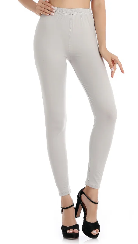 Falari Classic Leggings - Light Grey Comfortable Plus Size Leggings