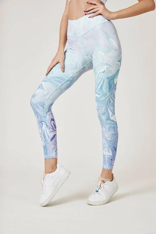 Illusion Leggings - Sky Blue Fashionable Sports Compression Leggings