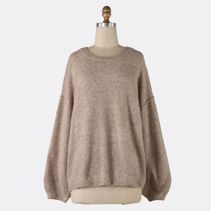 Knit Sweater (Taupe) Elegant Classic Vintage