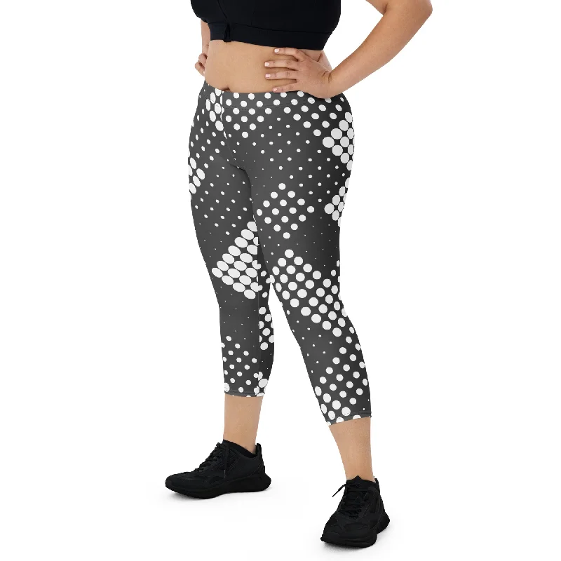 Legging Court "Gris points blancs" Stylish Sweat-Proof Leggings