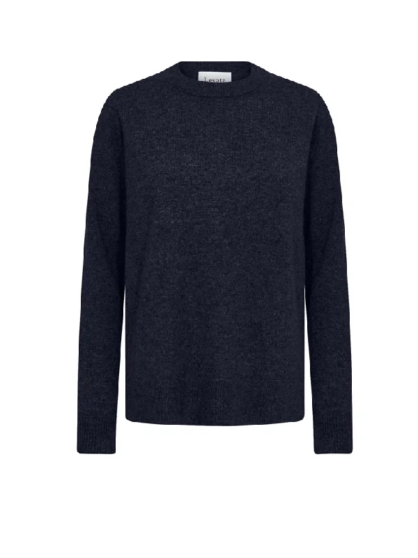 Levete Room Eloise Cashmere Sweater in Mood Indigo Chenille Blend Fleece Blend Nylon Blend