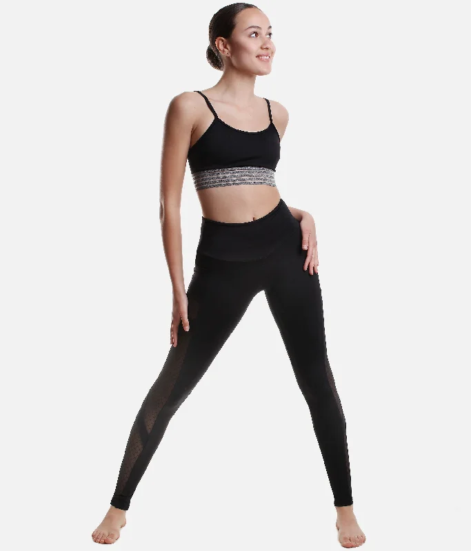 Mesh Inserts Dance Leggings - RDE1893 Comfortable Slip-On Leggings