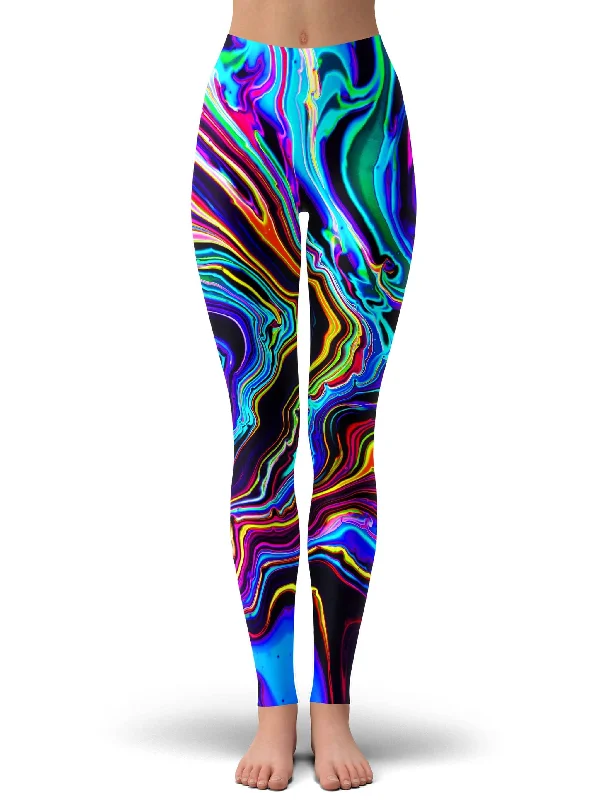 Neon Rift Leggings Trendy Sports Performance Leggings