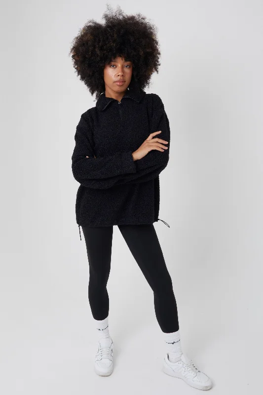 Oak Hill Borg Jumper & Leggings Set - Black Cozy Oversized Leggings