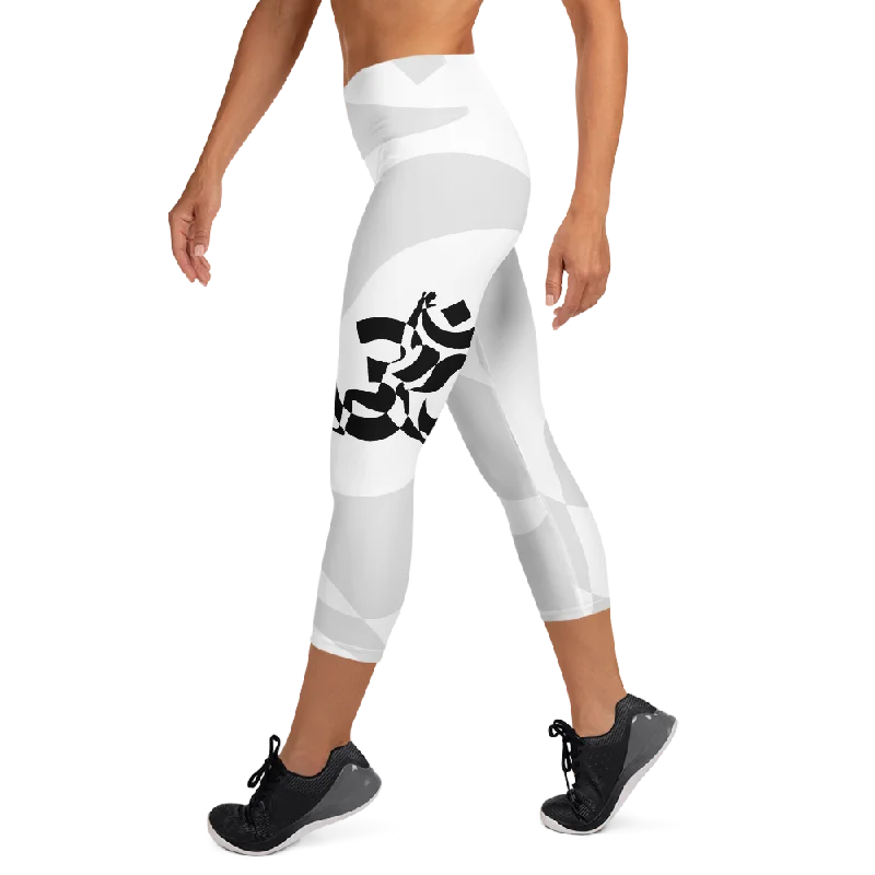 OM High Waist Womens Yoga Capri Leggings Chic Smooth Fit Leggings