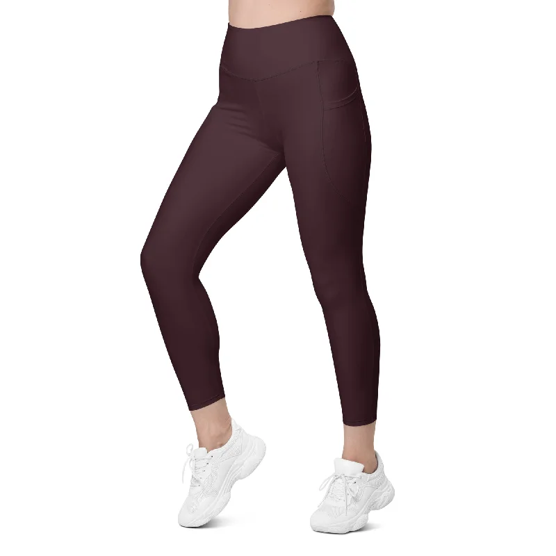 ELEVATED ESSENTIALS, THE PERFECT SIDE POCKET LEGGING CABERNET Casual Slim-Fit Leggings