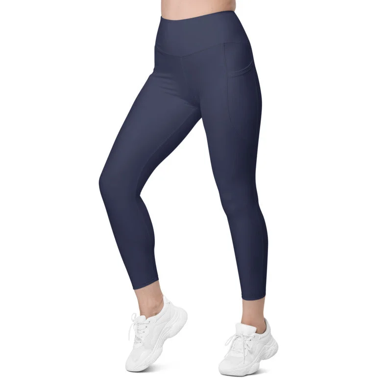 ELEVATED ESSENTIALS, THE PERFECT SIDE POCKET LEGGING NAVY BLUE Comfortable Tummy Shaping Leggings