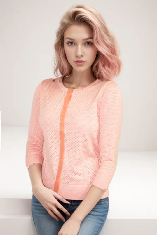 S2503 PEACH SWEATER TOP Oversized Loose Flowy