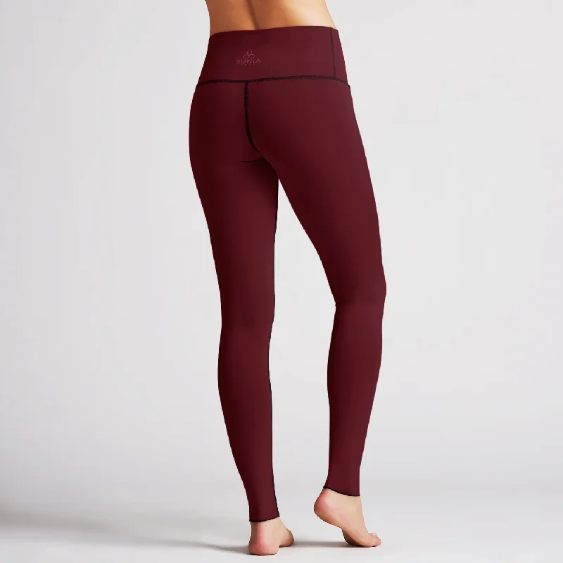 Solid Sandalwood High Waist Reversible Leggings Trendy Full-Length Leggings