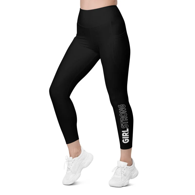 ELEVATED ESSENTIALS, THE PERFECT SIDE POCKET LEGGING BLACK GIRLSTRONG Stylish Patterned Active Leggings