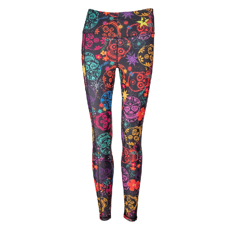 Unisex Leggings | Day of the Dead Trendy Color Block Leggings