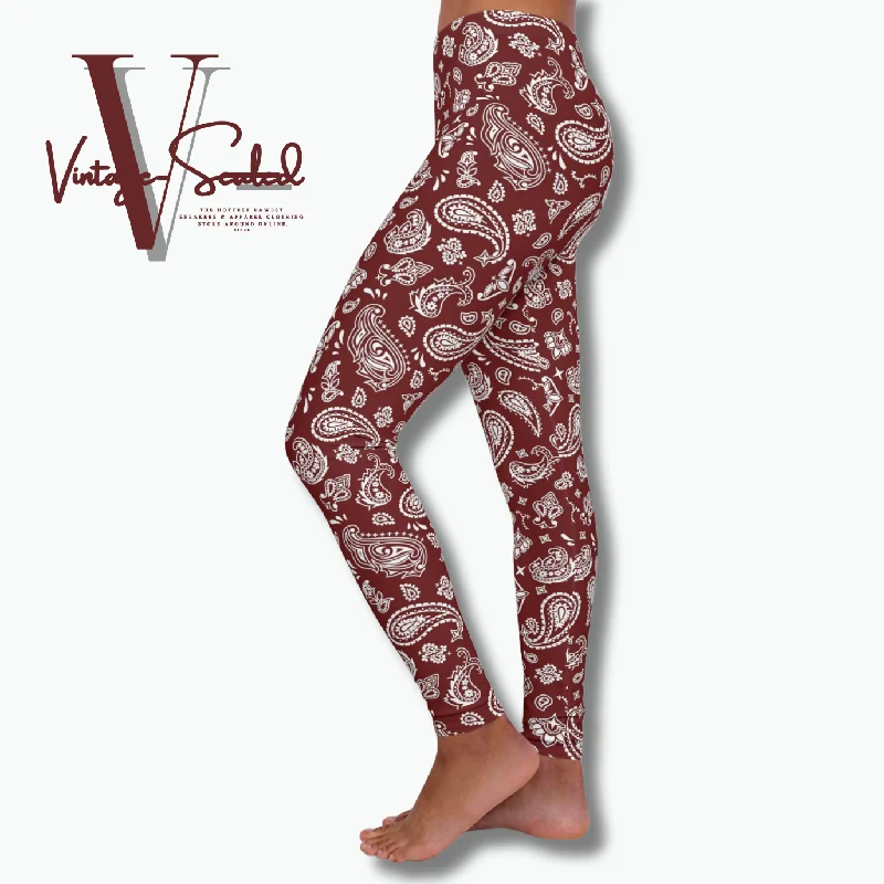 Vintage-Sealed "Bandana" Apparel Leggings| Brand New Women's Fashion Trendy Adjustable Waist Leggings