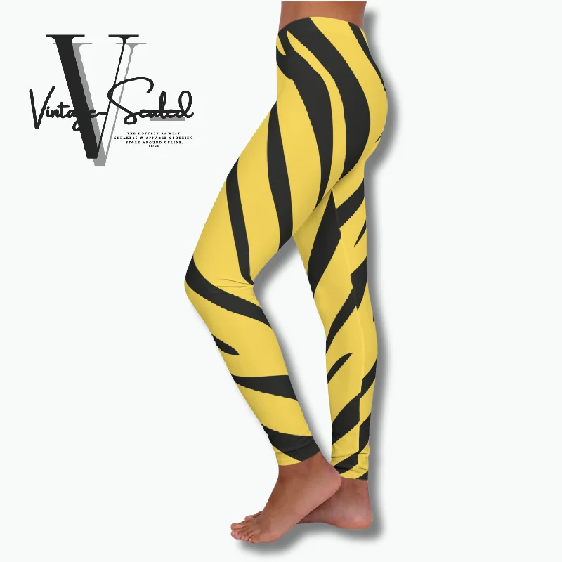 Vintage-Sealed "Tiger Striped" Apparel Leggings| Brand New Women's Fashion Comfortable Capri-Length Leggings