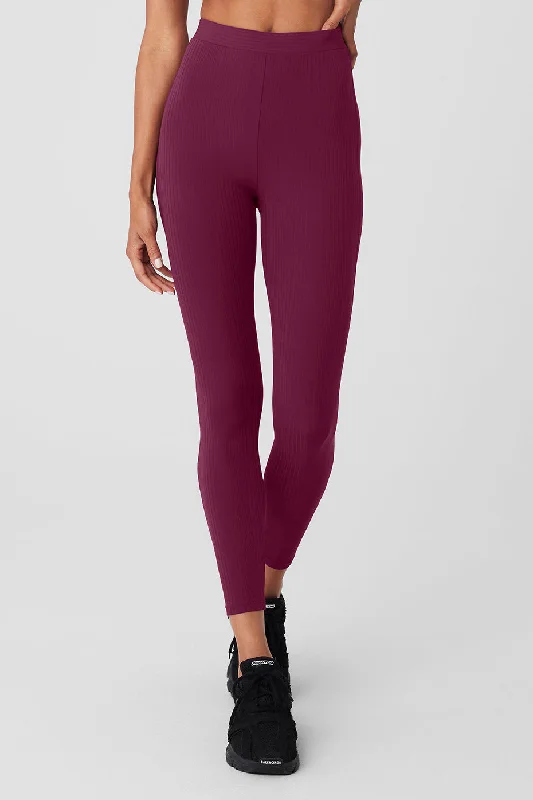 High-Waist 7/8 Run It Back Legging - Wild Berry Cozy Lounge Pants Leggings