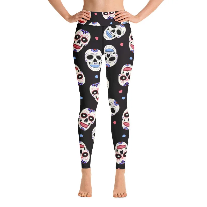 Women's Mexican Sugar Skull Yoga Leggings Cozy Cotton Leggings