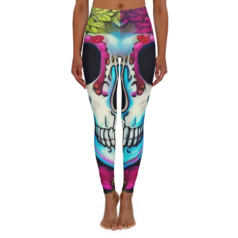 Women's Skull Spandex Leggings Fashionable Smooth Fit Leggings