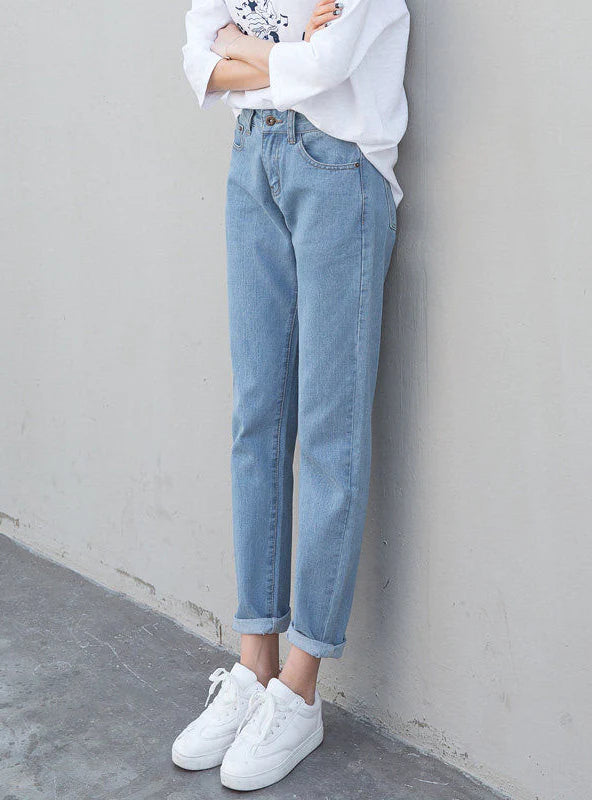 SLIM PENCIL PANTS VINTAGE HIGH WAIST JEANS Trendy Low-Rise Slim Jeans