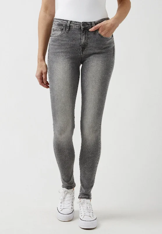 Mid Rise Skinny Alexa Women's Jeans in Light Carbon Grey - BL15671 Trendy Skinny Fit Jeans