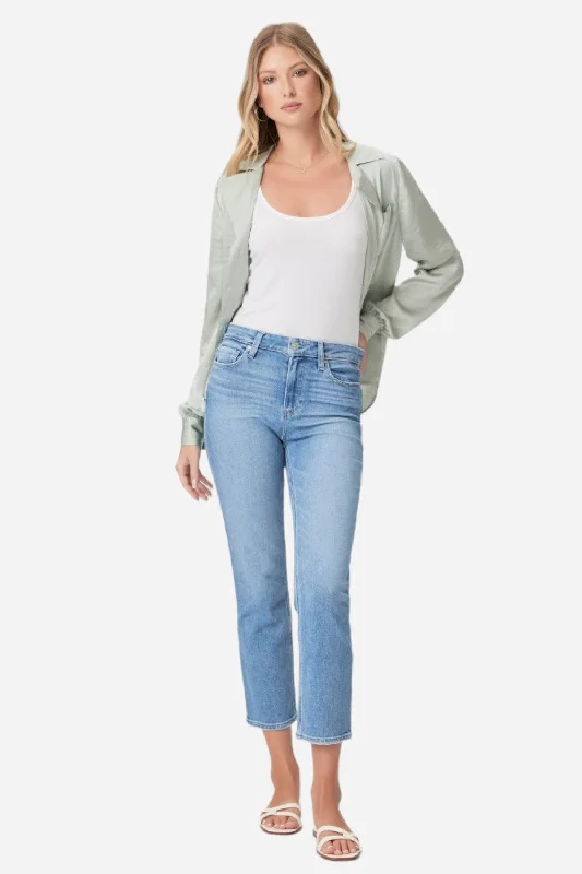 Paige Cindy Crop Jeans in Helena Casual Bootcut Ripped Jeans