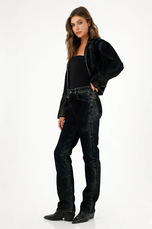 Women's TNS jeans, trendy flat-waist skinny jeans with a waistband. Stylish Relaxed Fit Skinny Jeans