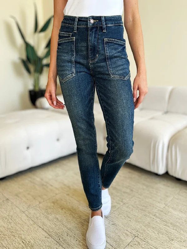 Judy Blue Delilah High Waist Skinny Jeans Cozy Wide-Legged Jeans