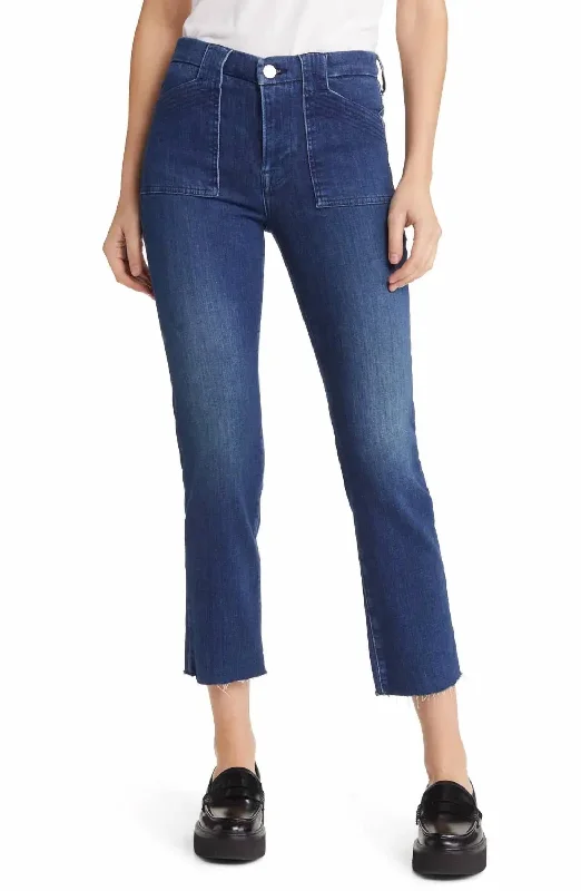 Le High Straight Trapunto Jeans In Aurora Stylish High-Waist Jeans