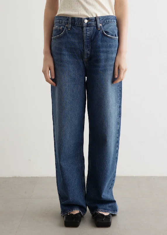 Low Slung Baggy Jeans Trendy Flared Leg Jeans